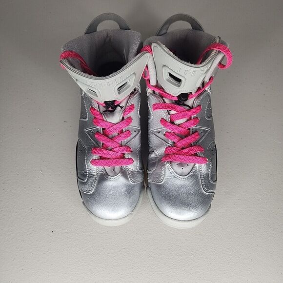 Air Jordan VI 6 Valentine's Day Retro Silver Pink Size 5.5Y 543390-009 EU38 - Picture 5 of 10